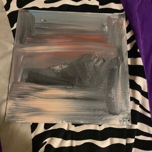 Abstract Gray and Black Canvas Art